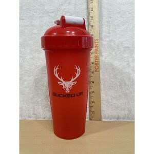 Bucked Up Red Shaker Bottle Cup w/ Mixing Spring Ball Flip Top BPA Free